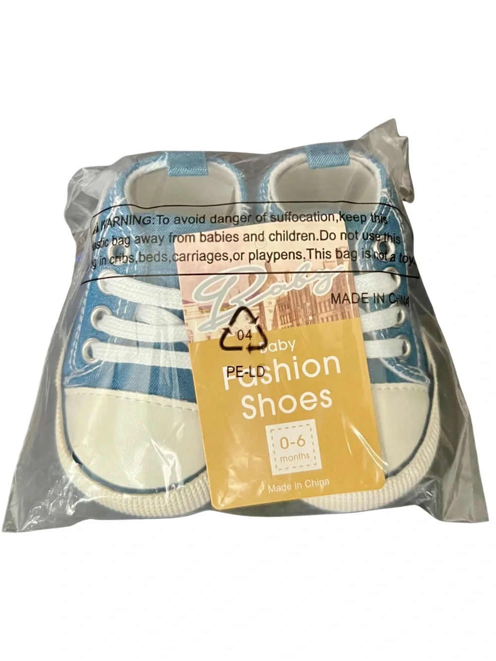 Baby Blue High Top Sneakers 0-6 Months NEW Sealed